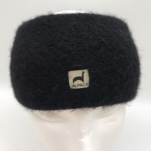 Peruvian Link Alpaca Collection Black Headband Soft Warm Knit 93% Baby Alpaca
